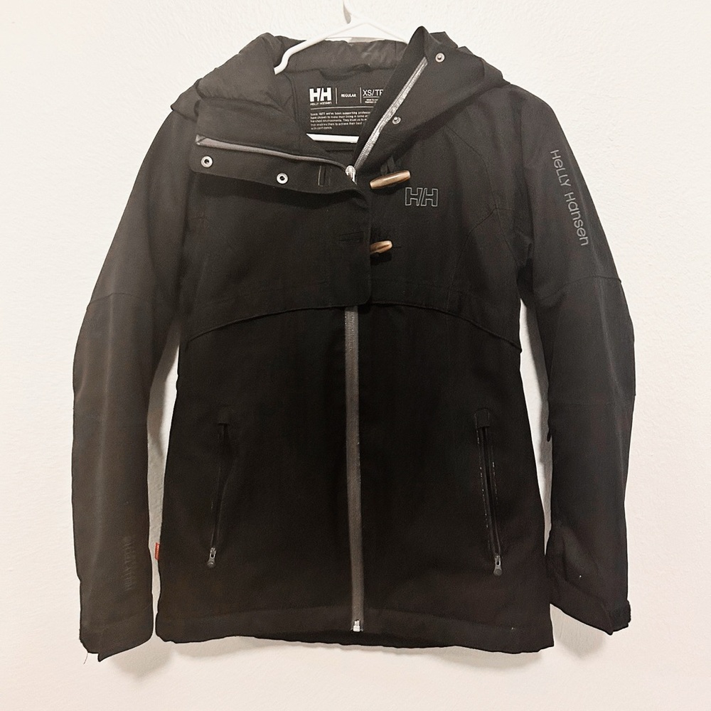 Helly Hansen Black Hooded Down Ski Jacket